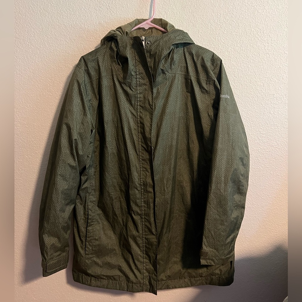 Green Columbia Rain Jacket Size 1X